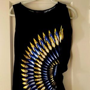 BCBG Max Azria Black Pattern LBD Dress S